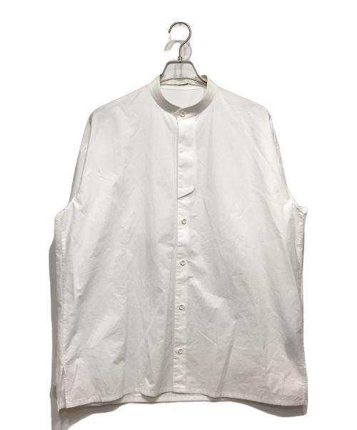 THE RERACS（ザ リラクス）THE RERACS (ザ リラクス) BAND COLLAR PLACKET SHIRTS ホワイト サイズ:46の古着・服飾アイテム