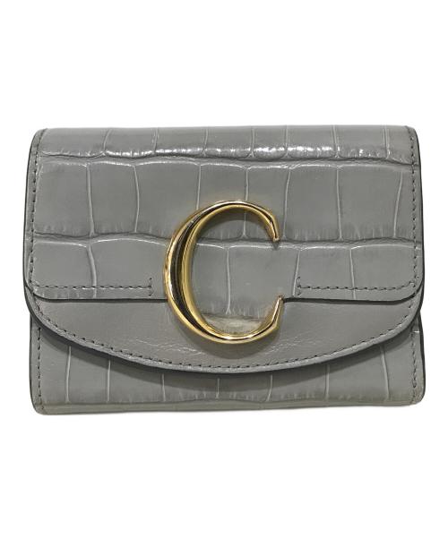 Chloe（クロエ）Chloe (クロエ) トリフォールドウォレット グレーの古着・服飾アイテム