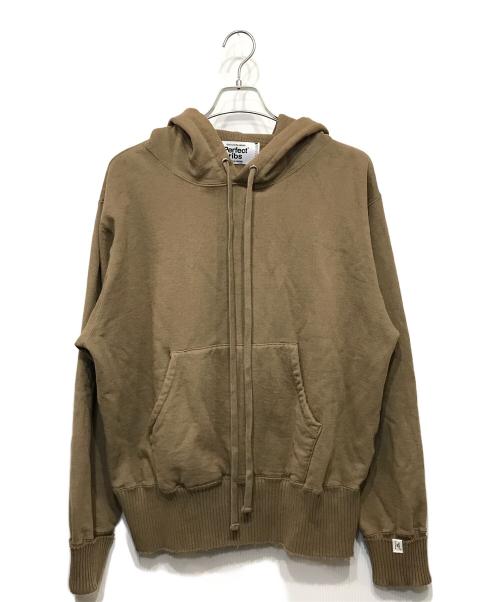 Perfect ribs（パーフェクトリブス）Perfect ribs (パーフェクトリブス) Basic Hoodie  CHAI ブラウン サイズ:Mの古着・服飾アイテム