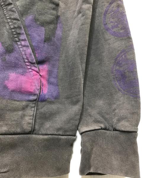 DROPDEAD（ドロップデッド）DROPDEAD (ドロップデッド) CRADLE OF FILTH (クレイドル・オブ・フィルス) ユーズド加工プリントパーカー グレー サイズ:XLの古着・服飾アイテム