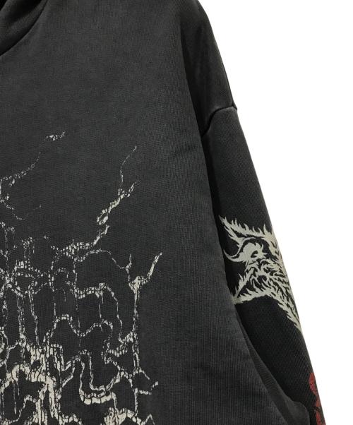 DROPDEAD（ドロップデッド）DROPDEAD (ドロップデッド) ユーズド加工パーカー グレー サイズ:Lの古着・服飾アイテム