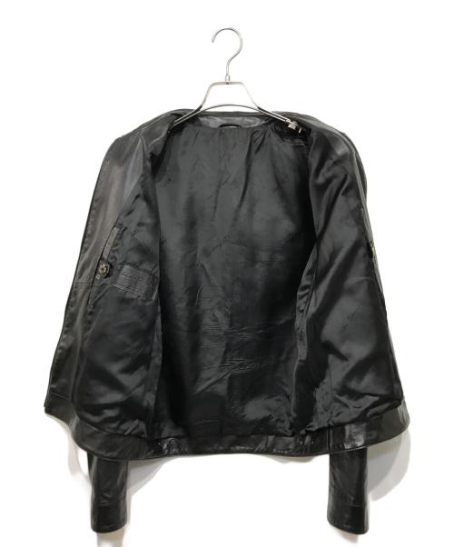 Salvatore Ferragamo（サルヴァトーレ フェラガモ）Salvatore Ferragamo (サルヴァトーレ フェラガモ) シングルレザージャケット ブラック サイズ:48の古着・服飾アイテム