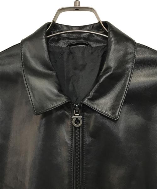Salvatore Ferragamo（サルヴァトーレ フェラガモ）Salvatore Ferragamo (サルヴァトーレ フェラガモ) シングルレザージャケット ブラック サイズ:48の古着・服飾アイテム
