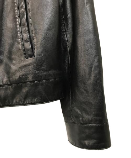 Salvatore Ferragamo（サルヴァトーレ フェラガモ）Salvatore Ferragamo (サルヴァトーレ フェラガモ) シングルレザージャケット ブラック サイズ:48の古着・服飾アイテム