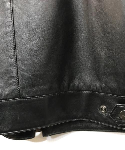 Salvatore Ferragamo（サルヴァトーレ フェラガモ）Salvatore Ferragamo (サルヴァトーレ フェラガモ) シングルレザージャケット ブラック サイズ:48の古着・服飾アイテム