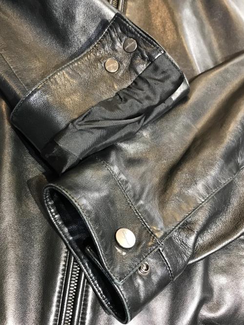 Salvatore Ferragamo（サルヴァトーレ フェラガモ）Salvatore Ferragamo (サルヴァトーレ フェラガモ) シングルレザージャケット ブラック サイズ:48の古着・服飾アイテム