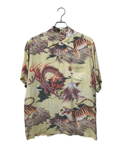 Sun Surf（サンサーフ）Sun Surf (サンサーフ) オープンカラーシャツ FIGHTING DRAGON&TIGER イエロー サイズ:Mの古着・服飾アイテム