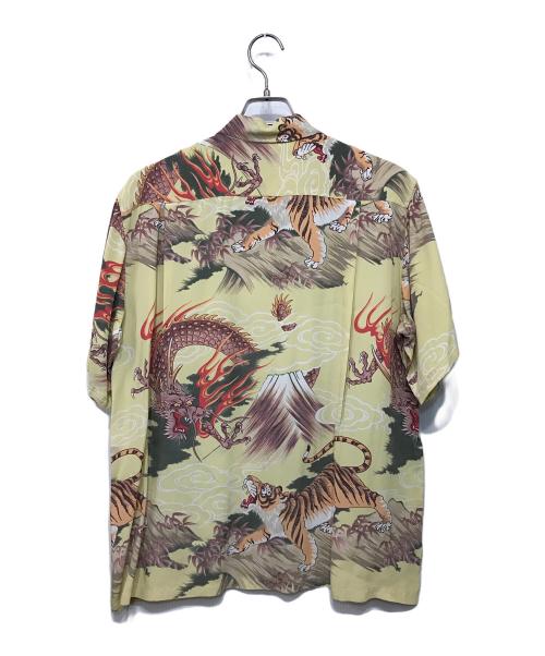 Sun Surf（サンサーフ）Sun Surf (サンサーフ) オープンカラーシャツ FIGHTING DRAGON&TIGER イエロー サイズ:Mの古着・服飾アイテム
