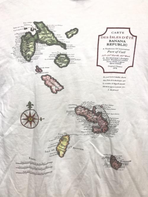 BANANA REPUBLIC（バナナリパブリック）BANANA REPUBLIC (バナナリパブリック) 古着プリントTシャツ ホワイト サイズ:Ｍの古着・服飾アイテム