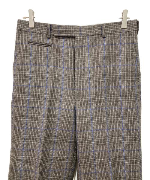 JOHN LAWRENCE SULLIVAN（ジョン ローレンス サリバン）JOHN LAWRENCE SULLIVAN (ジョン ローレンス サリバン) チェックワイドスラックス グレー サイズ:46の古着・服飾アイテム