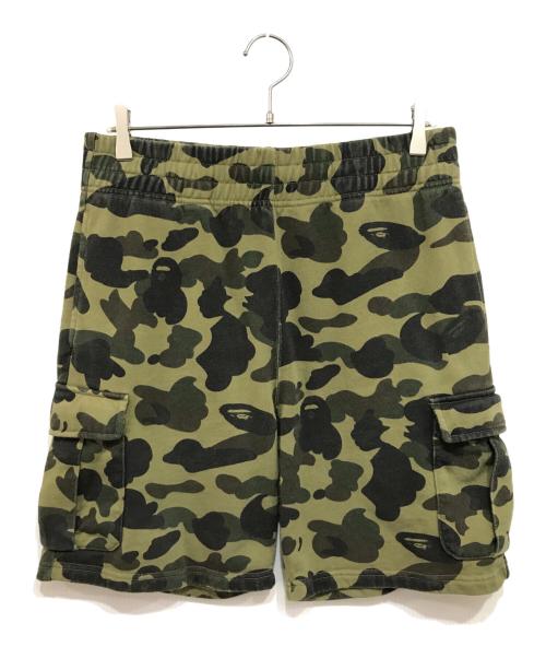 A BATHING APE（ア ベイシング エイプ）A BATHING APE (ア ベイシング エイプ) 1st camo yellow スウェットカーゴショーツ カーキ サイズ:Lの古着・服飾アイテム