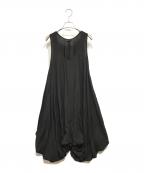 LIMI feuリミフゥ）の古着「POPLIN BALLOON DRESS」｜ブラック
