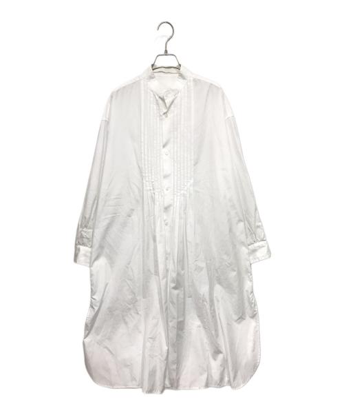 Y's（ワイズ）Y's (ワイズ) フロントプリーツシャツワンピース ホワイト サイズ:1の古着・服飾アイテム