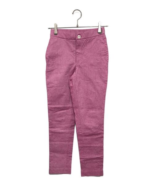 45R（フォーティファイブ・アール）45R (フォーティファイブ・アール) 綿麻オックスストレッチのイージースリムパンツ ピンク サイズ:★の古着・服飾アイテム