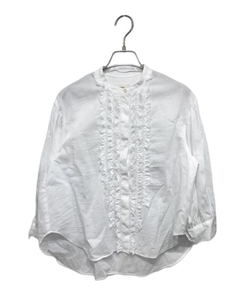 IENA（イエナ）IENA (イエナ) シアーコットンギャバ フリルシャツ ホワイト サイズ:-の古着・服飾アイテム