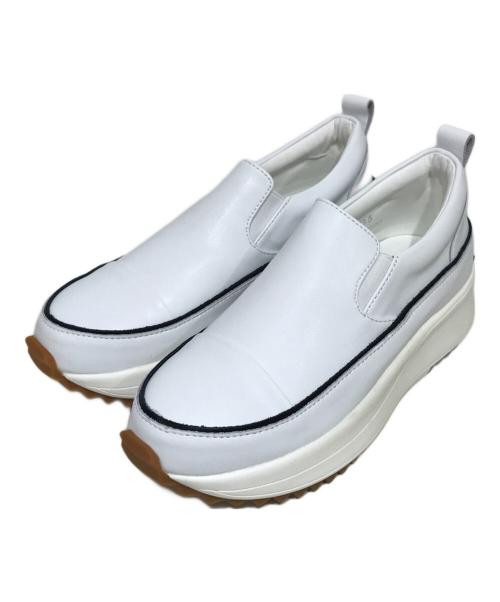 BEARDSLEY（ビアズリー）BEARDSLEY (ビアズリー) レザースリッポン ホワイト サイズ:23.5cmの古着・服飾アイテム