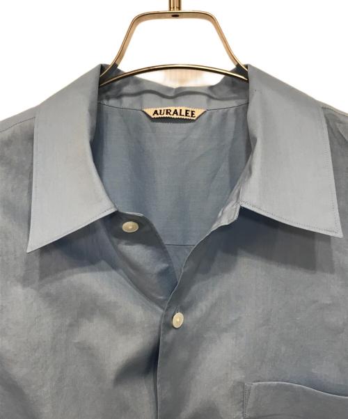 AURALEE（オーラリー）AURALEE (オーラリー) WASHED FINX TYPEWRITER OPEN COLLAR HALF SLEEVED SHIRT ブルー サイズ:3の古着・服飾アイテム
