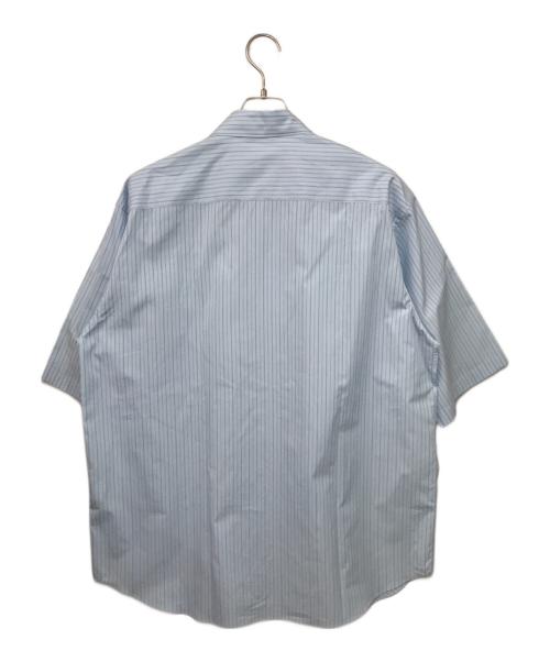 AURALEE（オーラリー）AURALEE (オーラリー) Suvin High Count Cloth Stripe Half Sleeve Shirt ブルー サイズ:5の古着・服飾アイテム