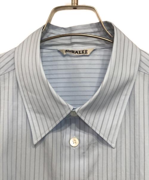 AURALEE（オーラリー）AURALEE (オーラリー) Suvin High Count Cloth Stripe Half Sleeve Shirt ブルー サイズ:5の古着・服飾アイテム