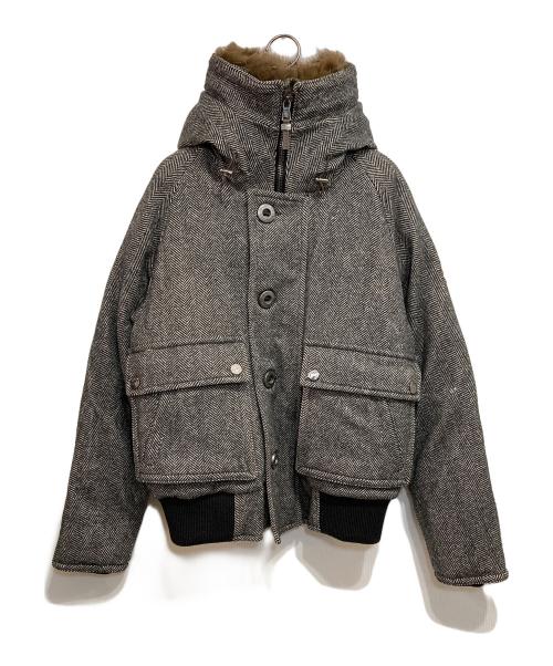 MONCLER（モンクレール）MONCLER (モンクレール) ファー付きダウンジャケット グレー サイズ:1の古着・服飾アイテム