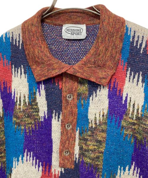 missoni sports（ミッソーニスポーツ）MISSONI SPORTS (ミッソーニスポーツ) オールドニットポロシャツ マルチカラー サイズ:Mの古着・服飾アイテム
