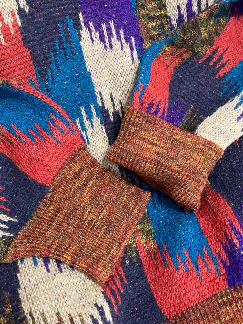 missoni sports（ミッソーニスポーツ）MISSONI SPORTS (ミッソーニスポーツ) オールドニットポロシャツ マルチカラー サイズ:Mの古着・服飾アイテム