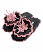 MIU MIUミュウミュウ）の古着「17SS CALZATUREサンダル」｜ブラック×ピンク