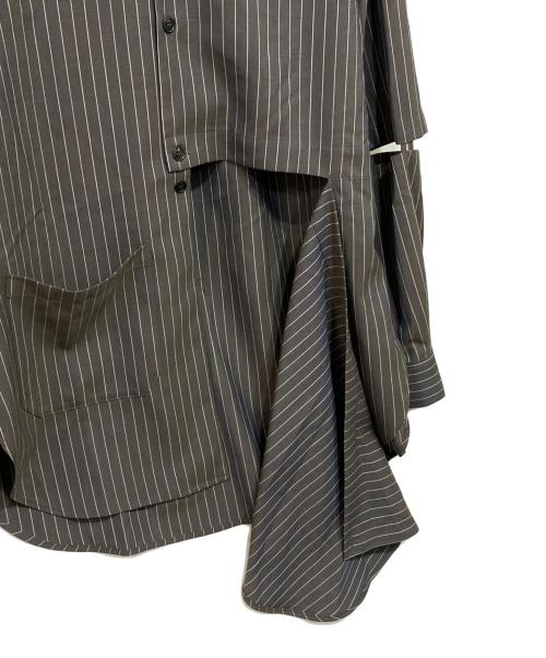 G.V.G.V（ジーヴィージーヴィー）G.V.G.V (ジーヴィージーヴィー) DEFORMED FRONT SHIRT グレー サイズ:36の古着・服飾アイテム