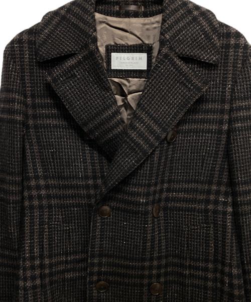 TOMORROW LAND（トゥモローランド）TOMORROW LAND (トゥモローランド) ウールシルク ダブルブレステッドコート Delfino ブラウン サイズ:46の古着・服飾アイテム