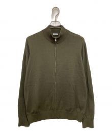 +Closet（クロスクローゼット）の古着「Zip Up Knit スビンプラチナムニット」｜オリーブ