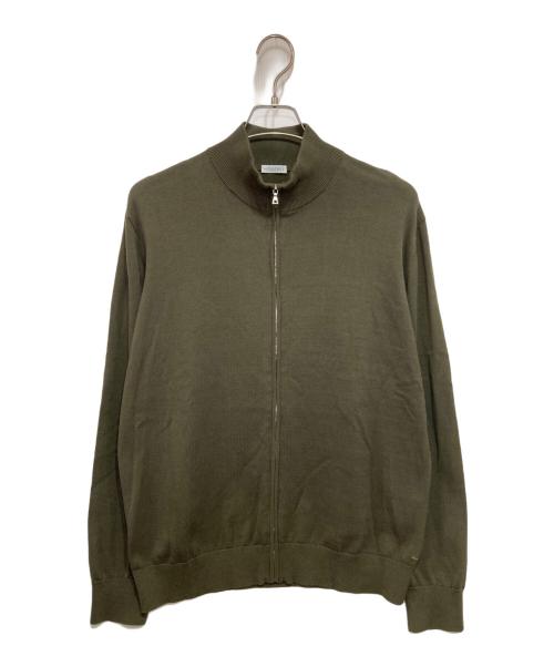 +Closet（クロスクローゼット）+closet (クロスクローゼット) Zip Up Knit スビンプラチナムニット オリーブ サイズ:4の古着・服飾アイテム