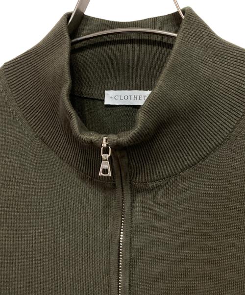 +Closet（クロスクローゼット）+closet (クロスクローゼット) Zip Up Knit スビンプラチナムニット オリーブ サイズ:4の古着・服飾アイテム