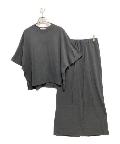 Mila Owen（ミラオーウェン）Mila Owen (ミラオーウェン) ドルマンTストレートスカートカットSET チャコールグレーの古着・服飾アイテム