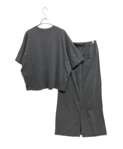 Mila Owen（ミラオーウェン）Mila Owen (ミラオーウェン) ドルマンTストレートスカートカットSET チャコールグレーの古着・服飾アイテム
