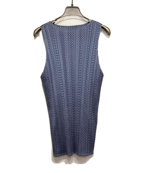 PLEATS PLEASE（プリーツプリーズ）PLEATS PLEASE (プリーツプリーズ) ノースリーブレースブラウス ブルー サイズ:3の古着・服飾アイテム