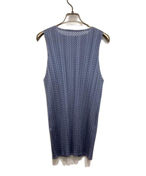 PLEATS PLEASE（プリーツプリーズ）PLEATS PLEASE (プリーツプリーズ) ノースリーブレースブラウス ブルー サイズ:3の古着・服飾アイテム