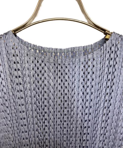 PLEATS PLEASE（プリーツプリーズ）PLEATS PLEASE (プリーツプリーズ) ノースリーブレースブラウス ブルー サイズ:3の古着・服飾アイテム