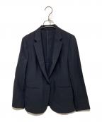 23区ニジュウサンク）の古着「アイアスマットストレッチ ノーカラー ジャケット」｜ネイビー