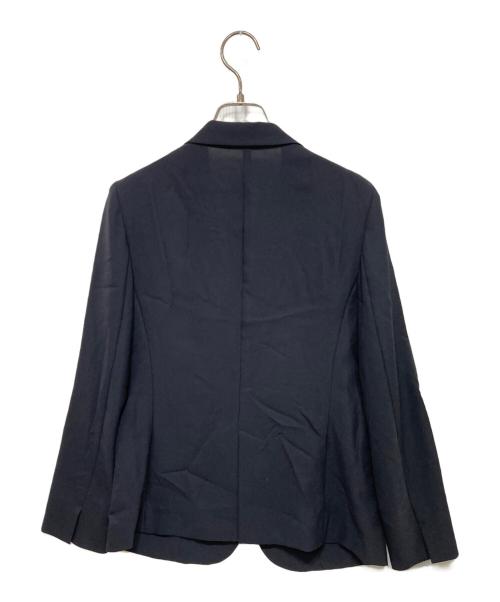 23区（ニジュウサンク）23区 (ニジュウサンク) アイアスマットストレッチ ノーカラー ジャケット ネイビー サイズ:36の古着・服飾アイテム