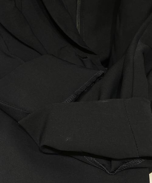 23区（ニジュウサンク）23区 (ニジュウサンク) アイアスマットストレッチ ノーカラー ジャケット ネイビー サイズ:36の古着・服飾アイテム