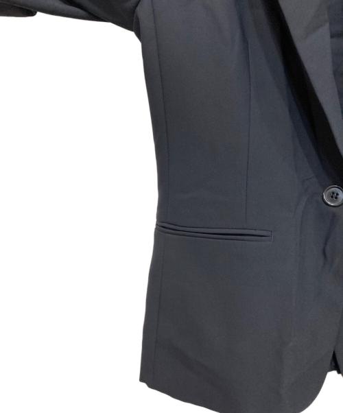 23区（ニジュウサンク）23区 (ニジュウサンク) アイアスマットストレッチ ノーカラー ジャケット ネイビー サイズ:36の古着・服飾アイテム