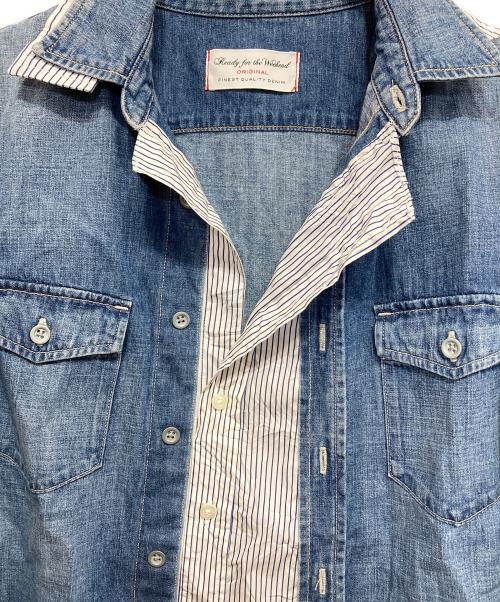 Frank&Eileen（フランクアンドアイリーン）Frank&Eileen (フランクアンドアイリーン) 再構築シャツ ブルー サイズ:Freeの古着・服飾アイテム