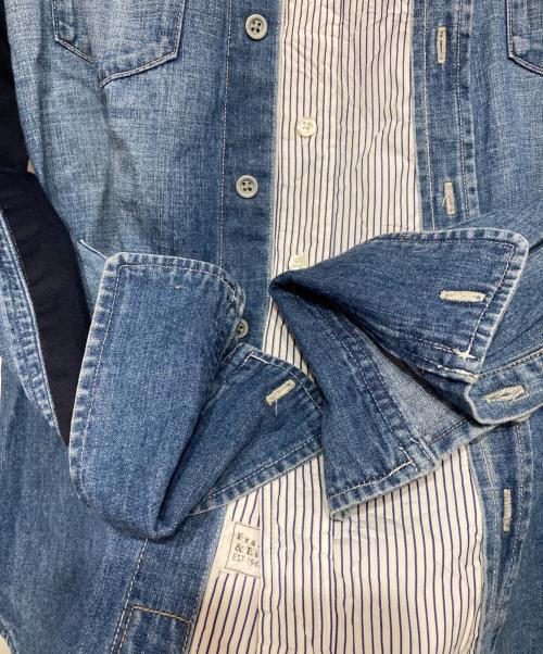 Frank&Eileen（フランクアンドアイリーン）Frank&Eileen (フランクアンドアイリーン) 再構築シャツ ブルー サイズ:Freeの古着・服飾アイテム