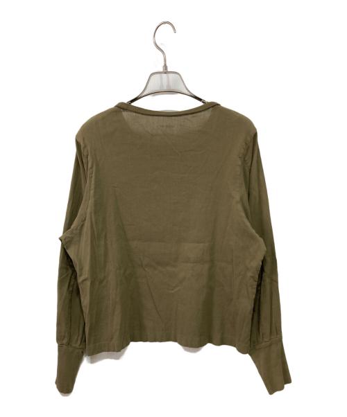 BIWACOTTON（ビワコットン）BIWACOTTON (ビワコットン) パフスリーブTシャツ カーキ サイズ:2の古着・服飾アイテム