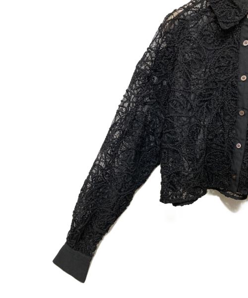MAISON SPECIAL（メゾンスペシャル）MAISON SPECIAL (メゾンスペシャル) エンブロイダリーレースショートシャツ ブラック サイズ:FREEの古着・服飾アイテム