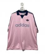 adidasアディダス）の古着「襟付きゴーリートップ」｜ピンク