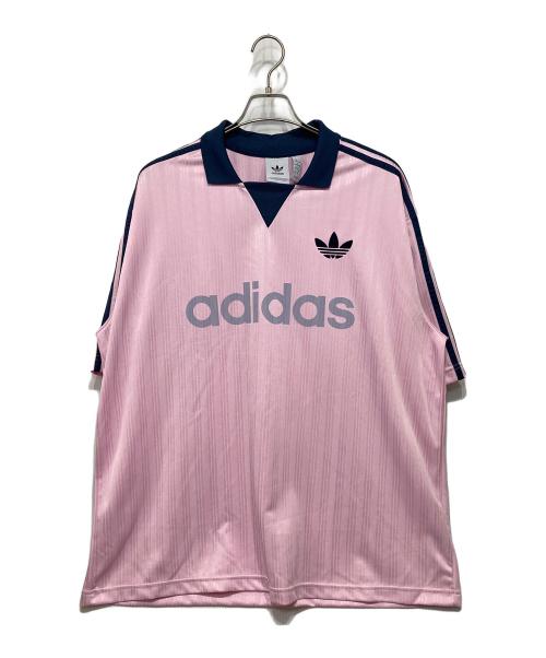 adidas（アディダス）adidas (アディダス) 襟付きゴーリートップ ピンク サイズ:2XLの古着・服飾アイテム