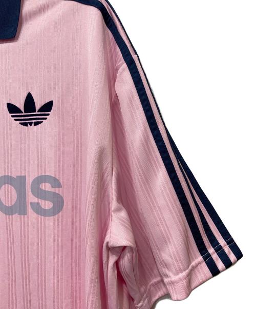 adidas（アディダス）adidas (アディダス) 襟付きゴーリートップ ピンク サイズ:2XLの古着・服飾アイテム