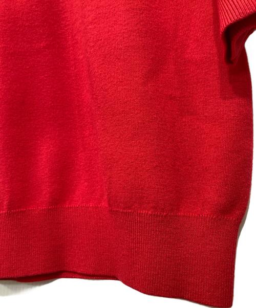 Loulou Willoughby（ルルウィルビー）Loulou Willoughby (ルルウィルビー) ショルダービジュープルオーバー ニット レッド サイズ:2の古着・服飾アイテム