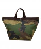 Herve Chapelierエルベシャプリエ）の古着「カモ柄 コーデュラ舟型トート」｜カーキ
